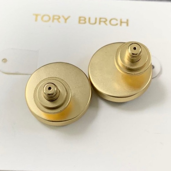 Tory Burch semiprecious ivory round button stud logo earrings - Picture 7 of 10